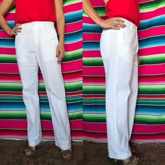 ASOS Sisley Striped White Trousers - Picture 2 of 6